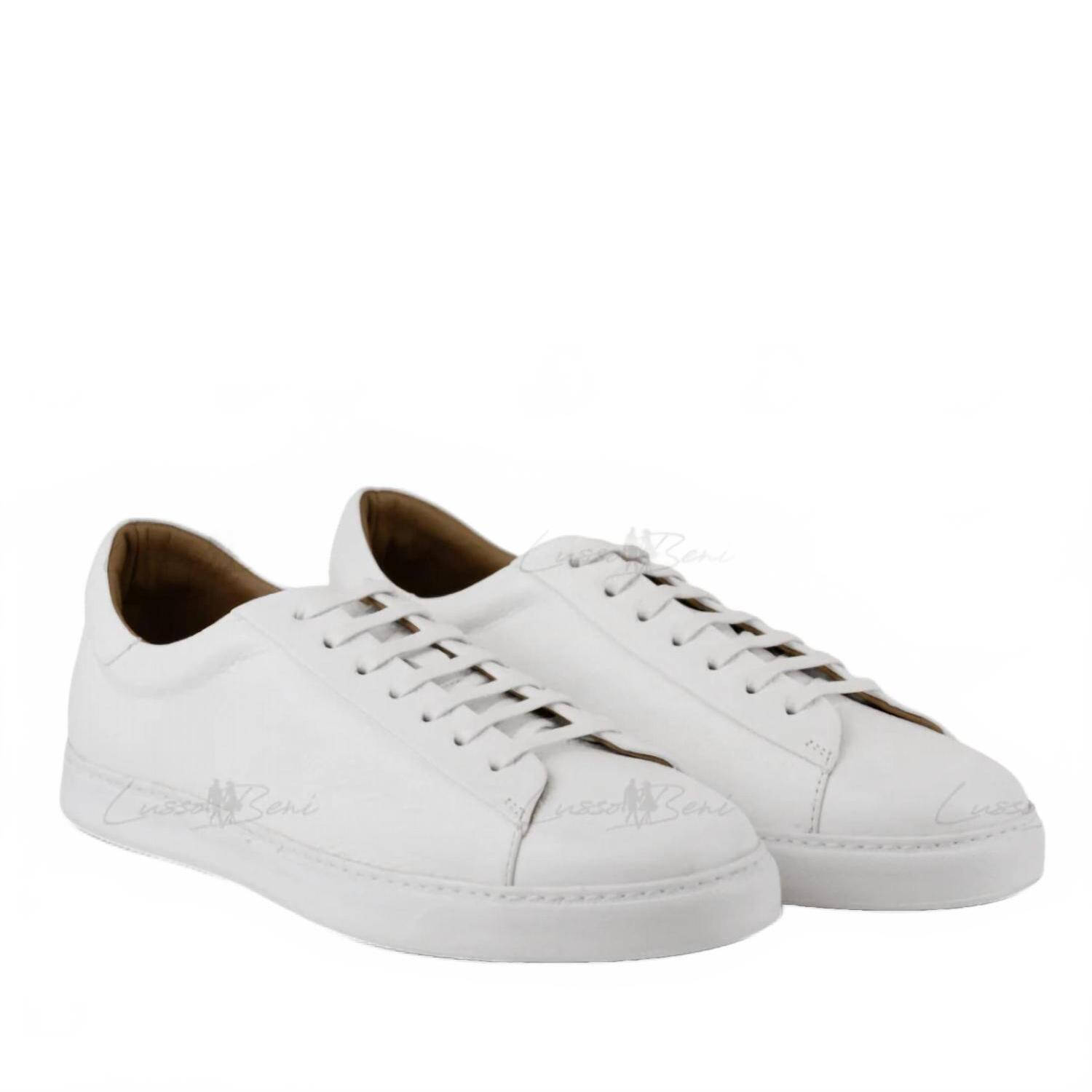 New Lusso Beni Men's Descartes Sneakers In White